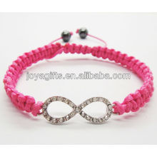 Diamante 8 Form Silber Farbe Legierung Rose Draht gewebt Armband